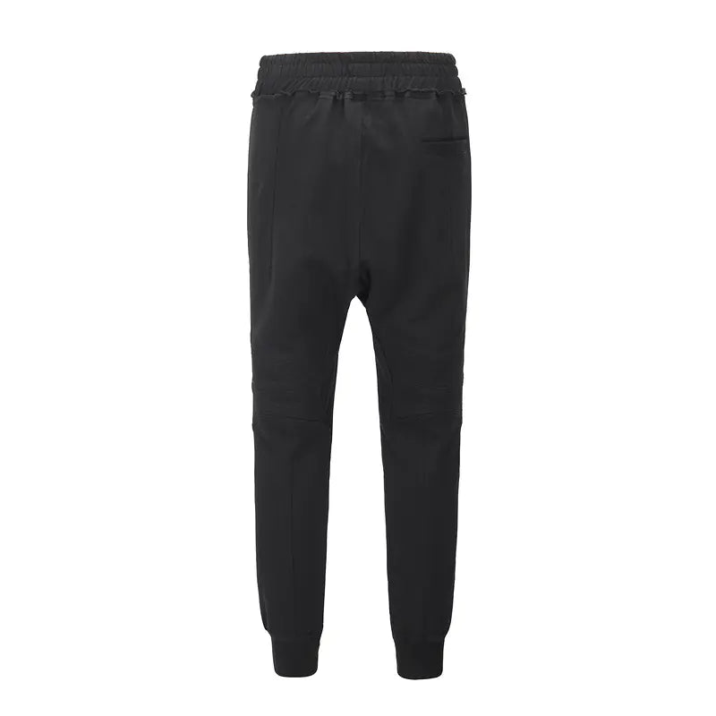 Fog Patchwork Pleated Cuffed Joggers