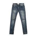 High Street Style Distressed Blue Denim Jeans