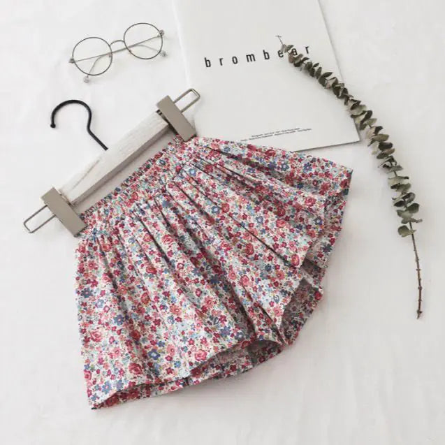 Cute Western Style Girls' Thin Cotton Wide-Leg Shorts