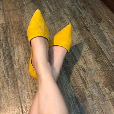 Ladies Shallow Pointed Toe Flat Peas Single Shoes