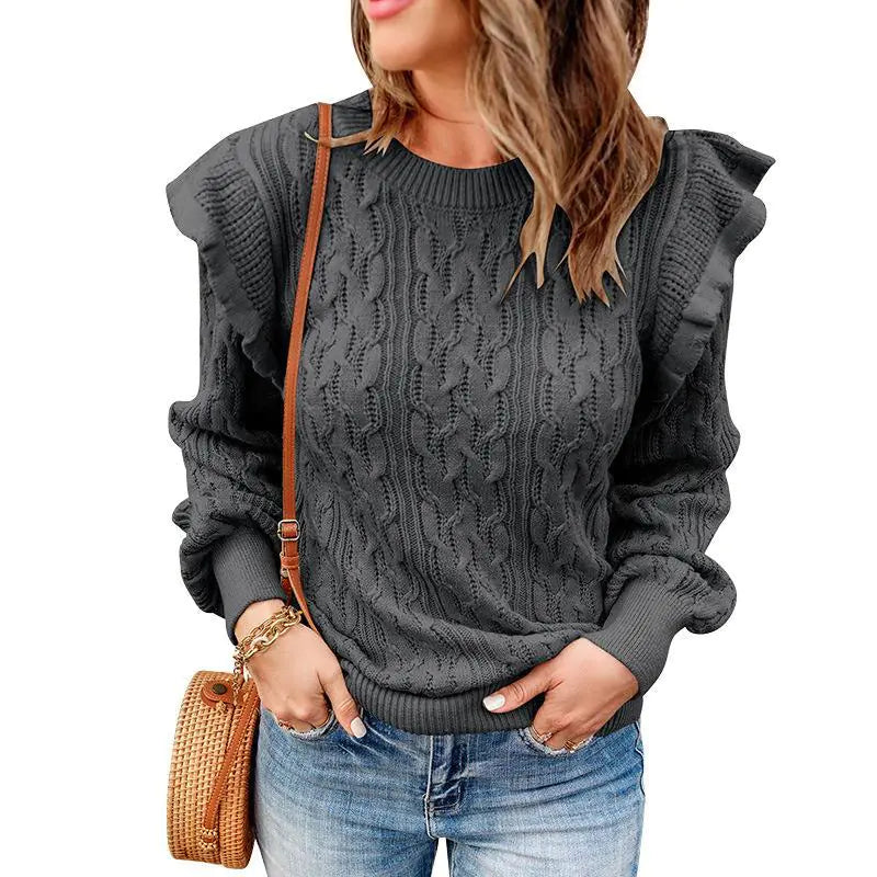 "New Style Thickened Solid Color Loose Women's Sweater"