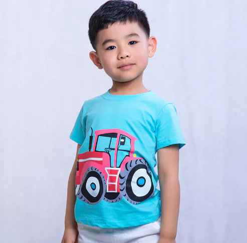 Trendy Cartoon Printed Short-Sleeved T-Shirt for Kids