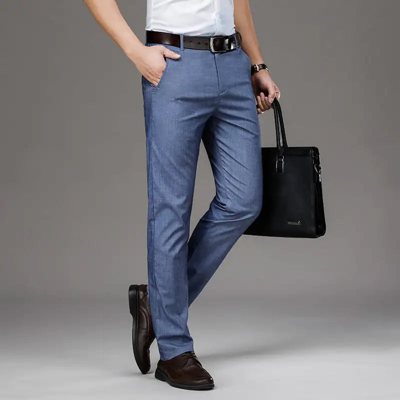 Men's Tencel Loose High Waist Straight Jeans
