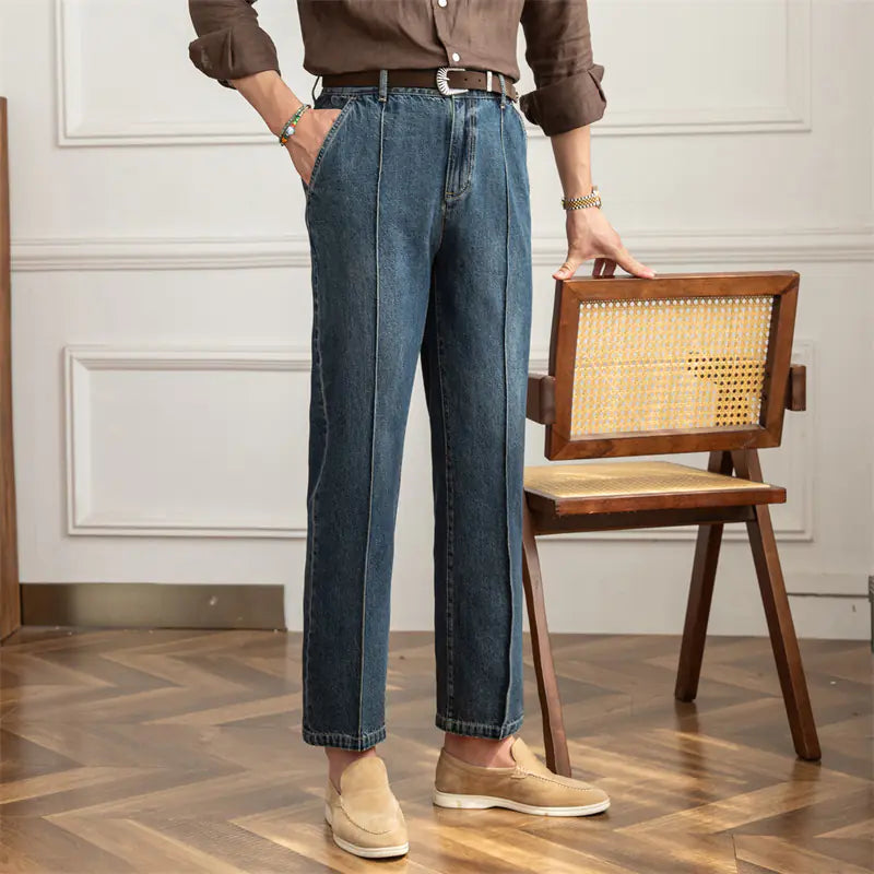 Vintage Denim Straight Leg Lounge Pants - Breathable Fit