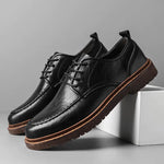 Men’s Casual Lace-Up Breathable Leather Shoes