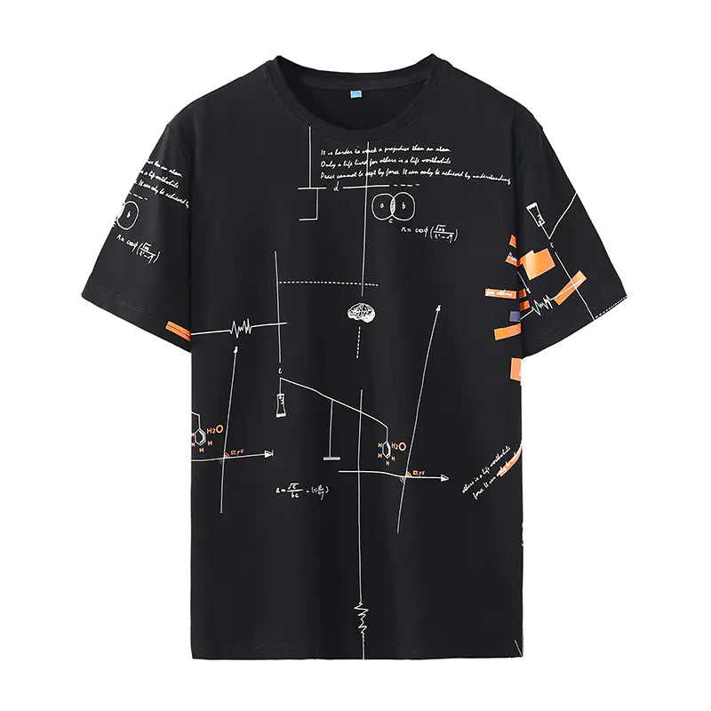 Plus Size Men's Graphic Cotton T-Shirt (Short Sleeve)