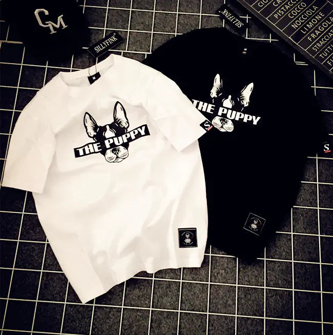 Couple's Cartoon Dog Short Sleeve T-Shirt (Unisex)
