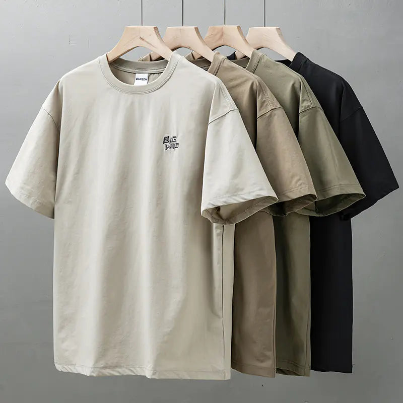Men's Quick Dry Ice Silk T-Shirt with Alphabet Embroidery