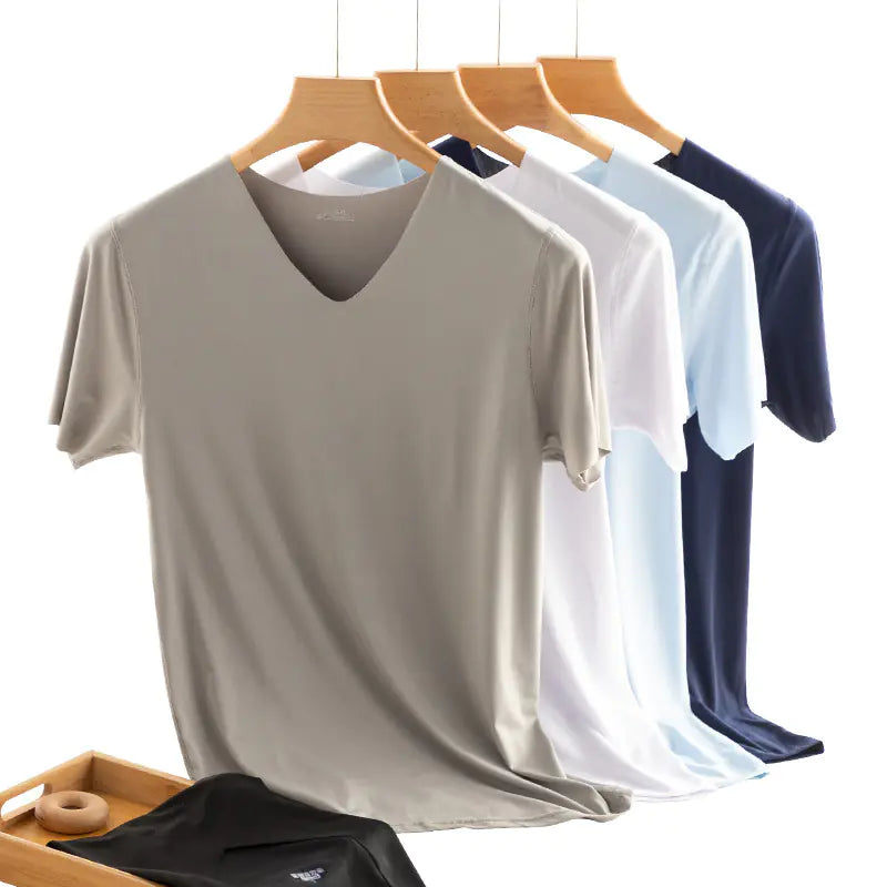 Men's Ice Silk Seamless Quick Dry Short Sleeve T-Shirt