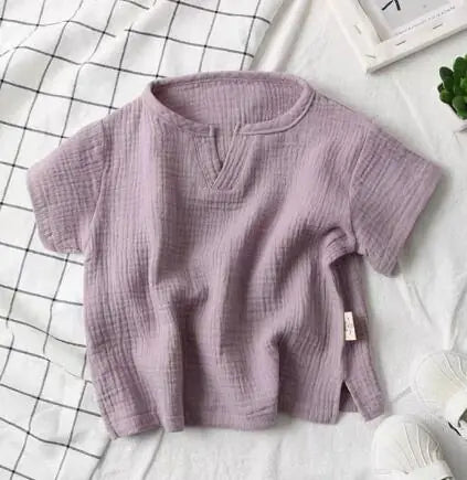Fashionable Short-Sleeved Blouse for Babies