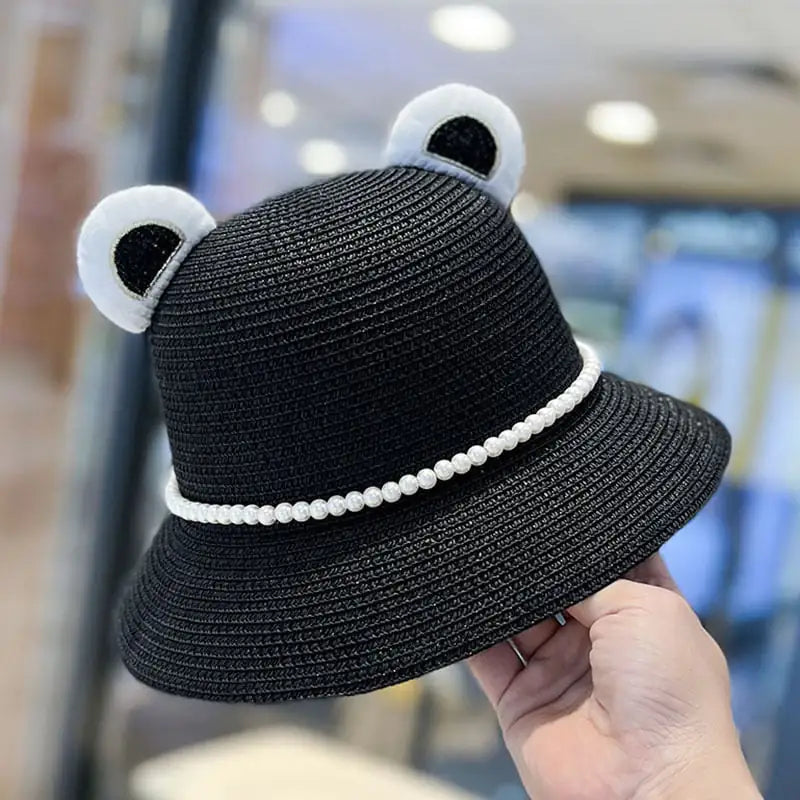 Cute Little Bear Ears Fisherman Straw Hat