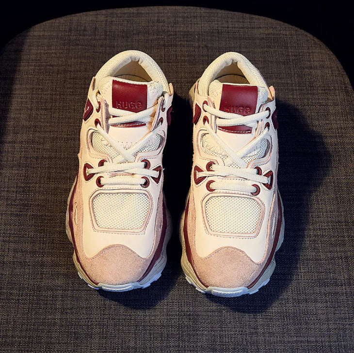 Thick Sole Dad Sneakers - Casual Athletic Shoes