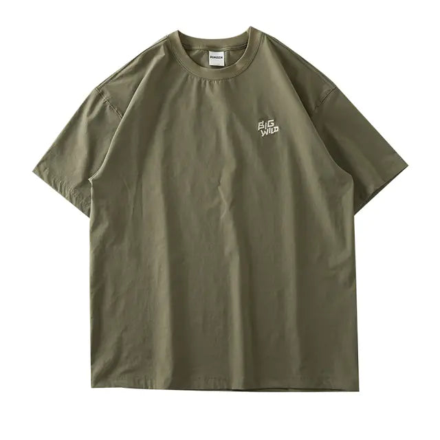 Men's Quick Dry Ice Silk T-Shirt with Alphabet Embroidery