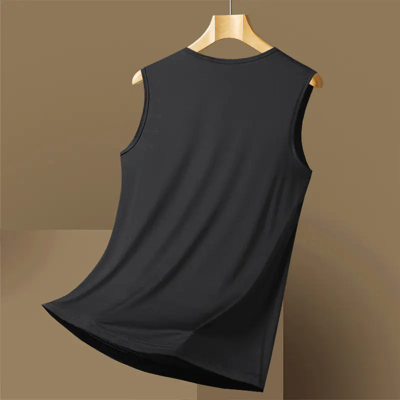 Men's Quick-Dry Sleeveless T-Shirt in Ice Silk Fabric