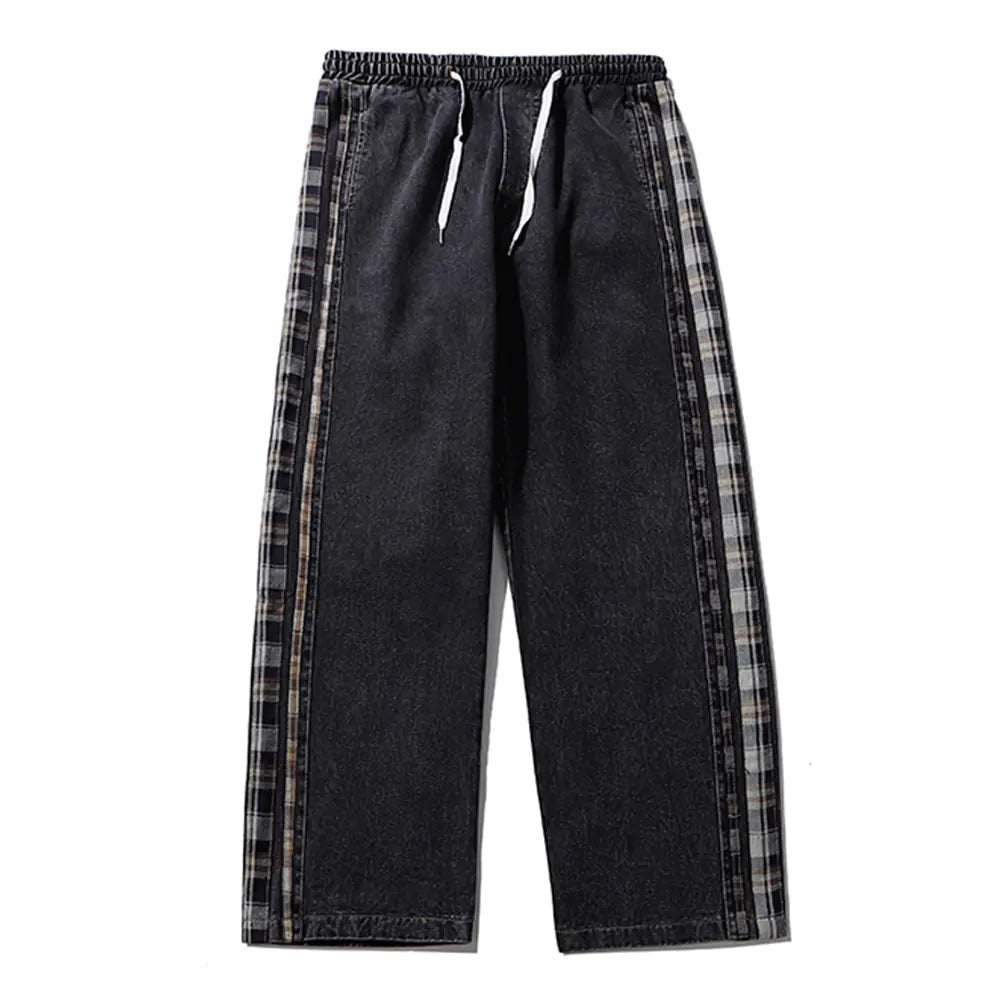 Trendy Men's Straight-Leg Side Striped Jeans