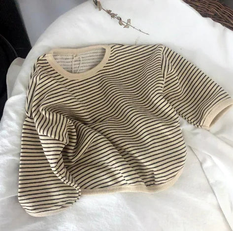 Striped Round Neck T-Shirts for Boys and Girls