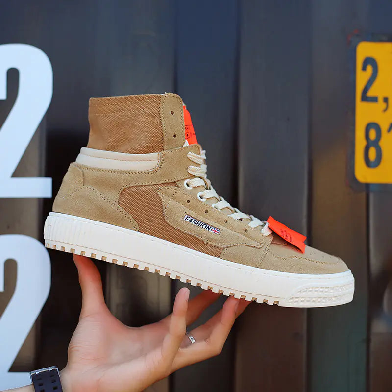 Men's High-Top Canvas Sneakers, Korean Style Casual Shoes