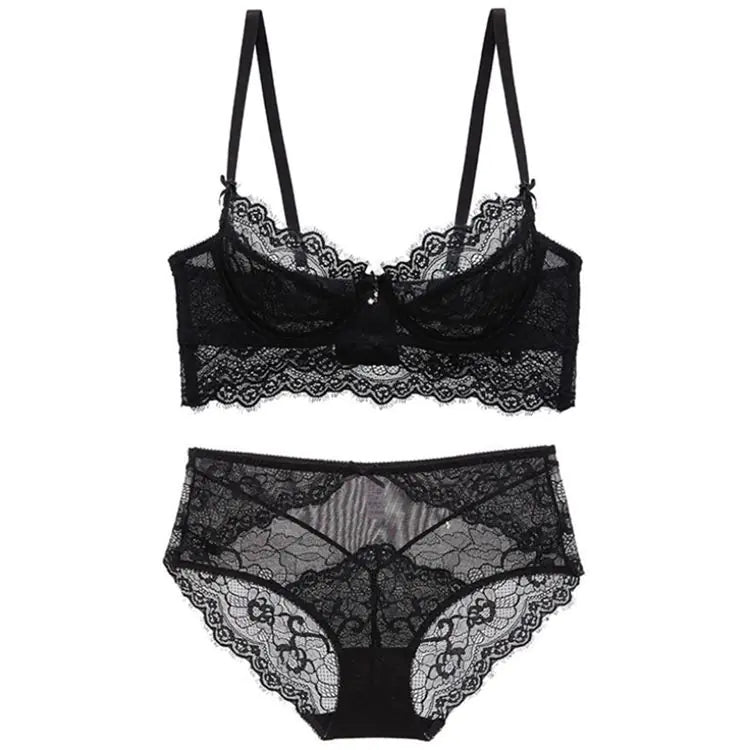 Lace Women's Underwear Set - Plus Size with Support