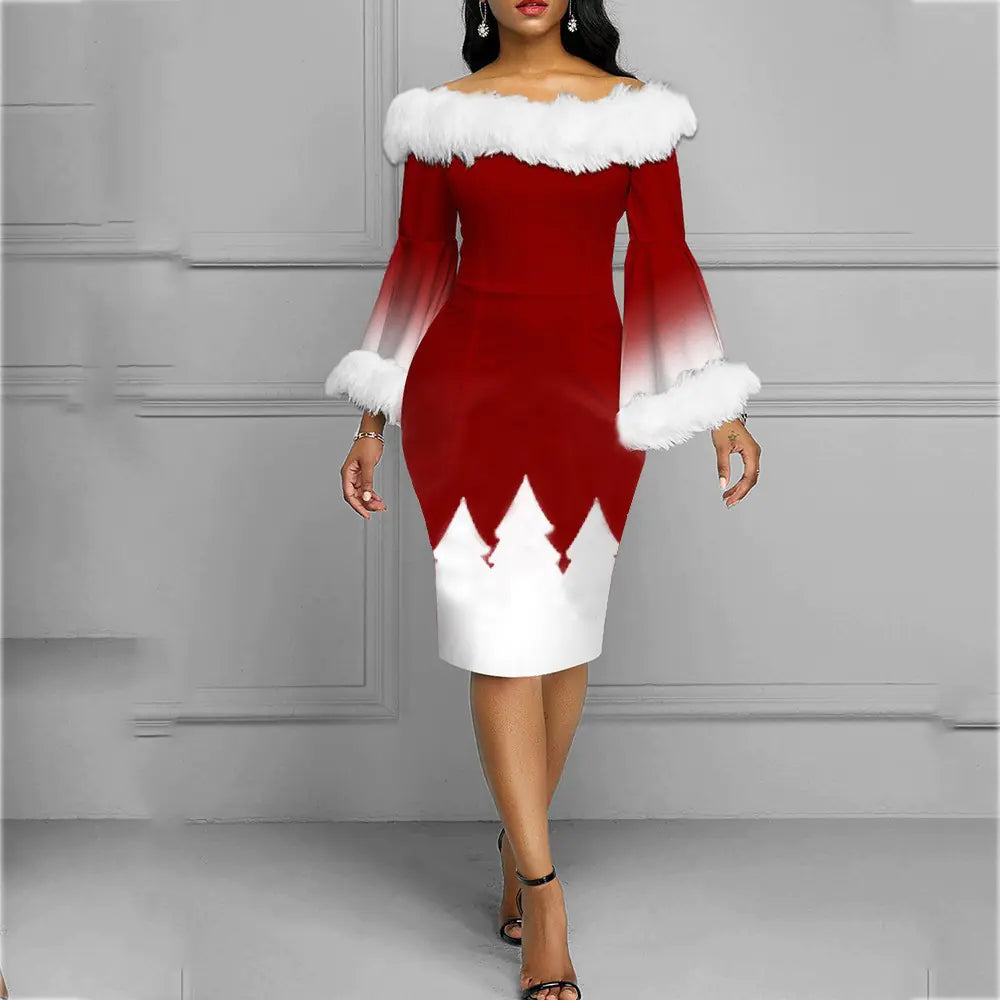 Christmas Women's Long Sleeve Fashion Dress