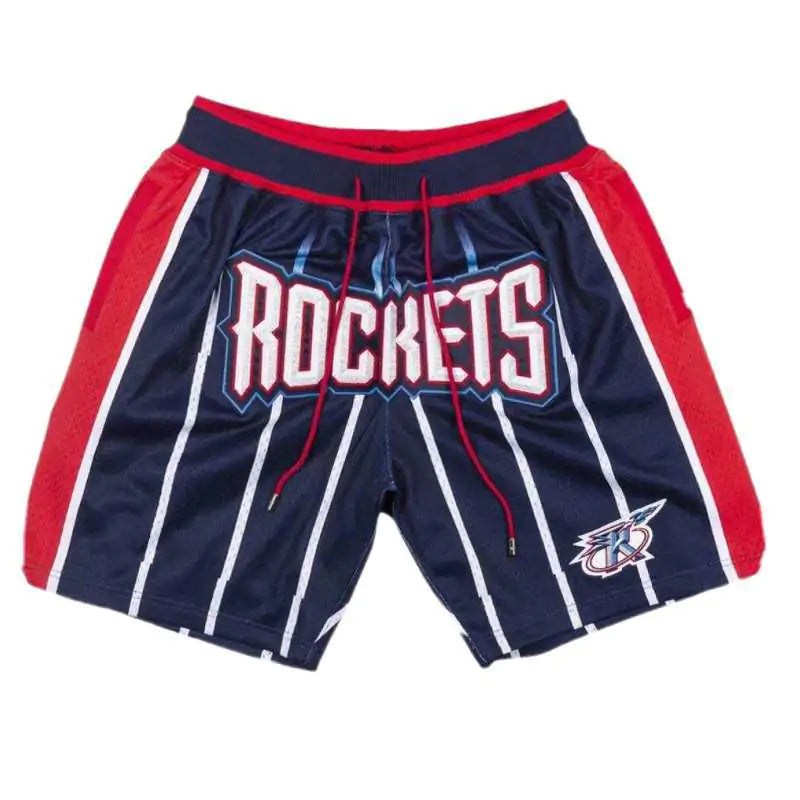 Retro Embroidered Mesh Pocket Basketball Shorts