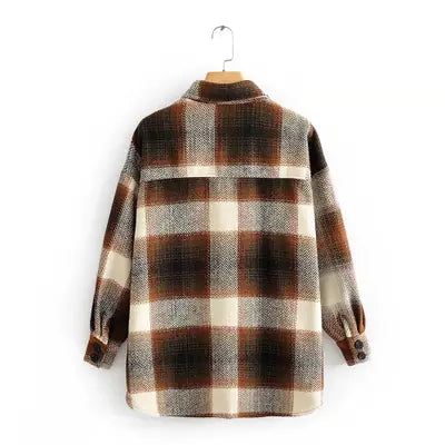 Slim Fit Plaid Shirt Jacket