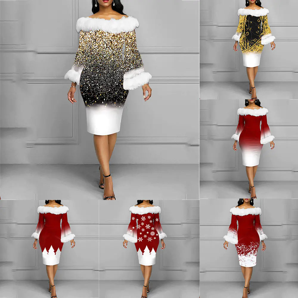 Christmas Women's Long Sleeve Fashion Dress