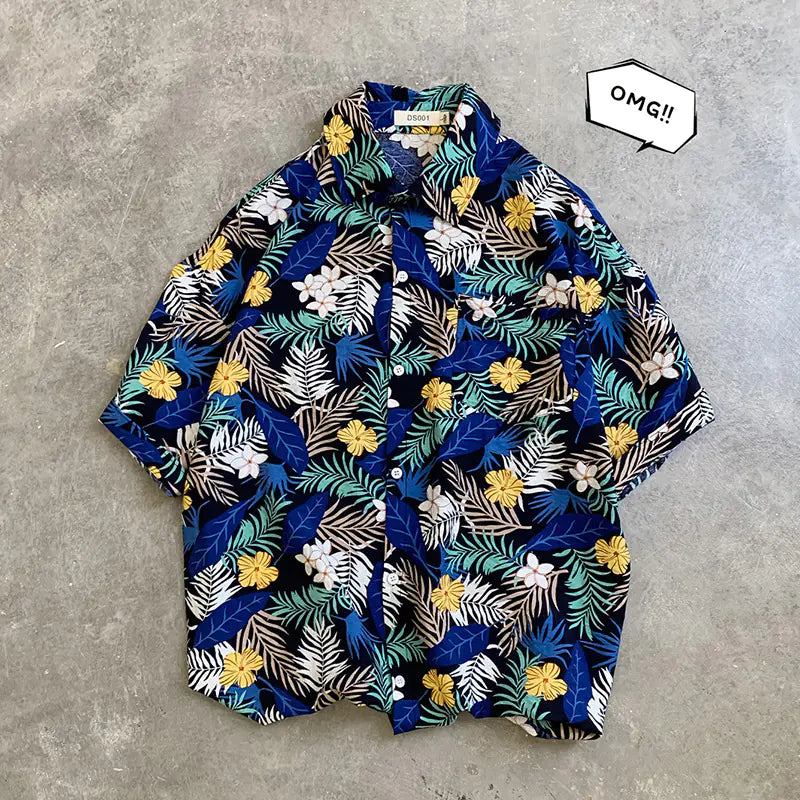 Couple's Floral Short Sleeve Hawaiian Shirts