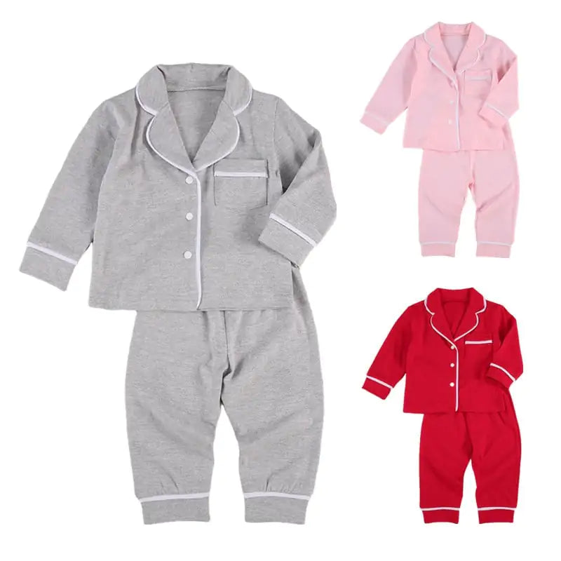Cotton Two-Piece Pajama Set for Toddlers and Kids