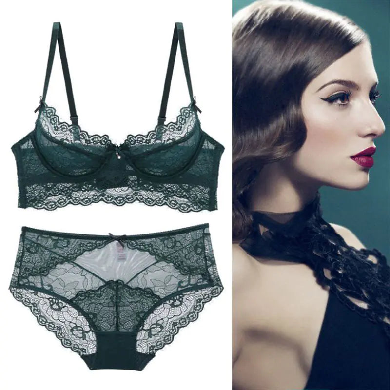Lace Women's Underwear Set - Plus Size with Support