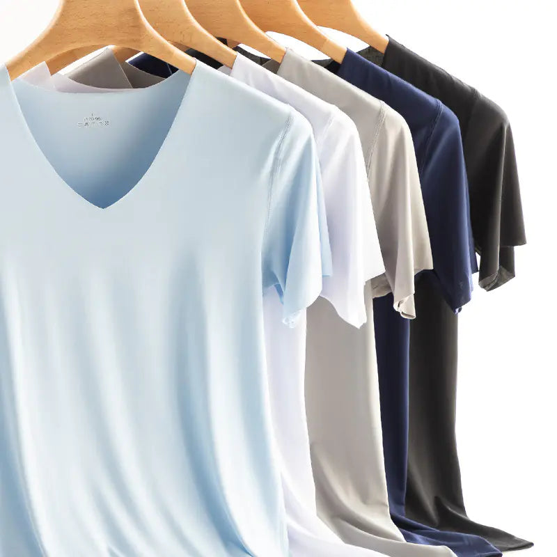 Men's Ice Silk Seamless Quick Dry Short Sleeve T-Shirt