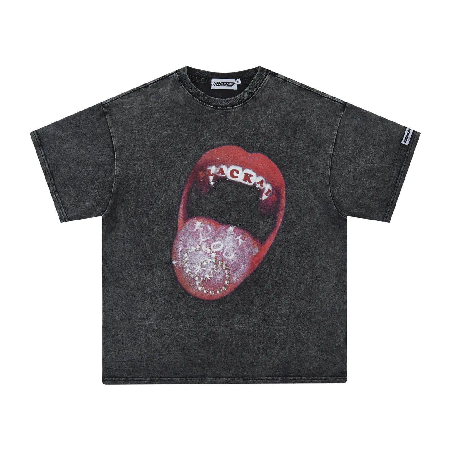 Retro Street Men's Red Lips Print Short Sleeve T-Shirt