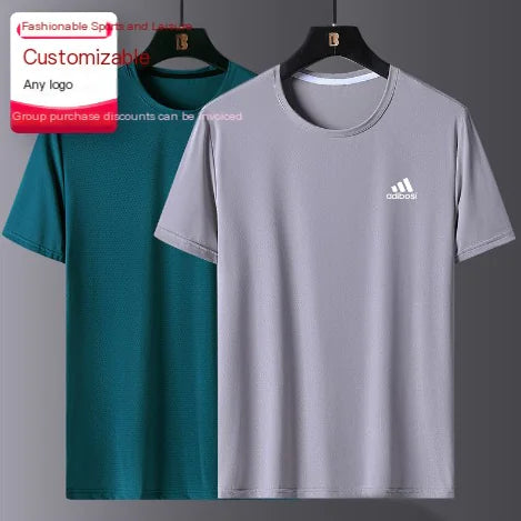 Summer Couple Quick-Dry Ice Silk T-Shirt for Sports