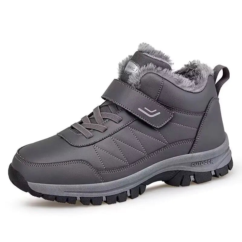 Men's Fleece-lined High-top Warm Hiking Shoes