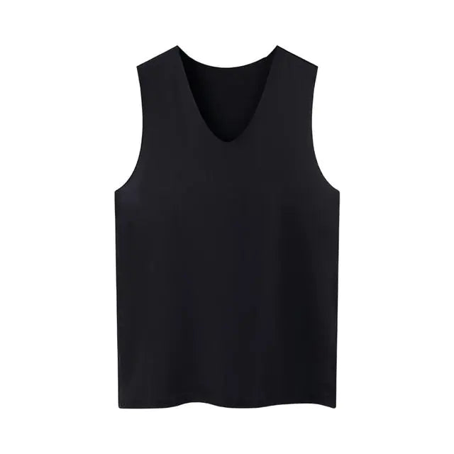 Men's V-Neck Quick-Dry Ice Silk Sleeveless T-Shirt