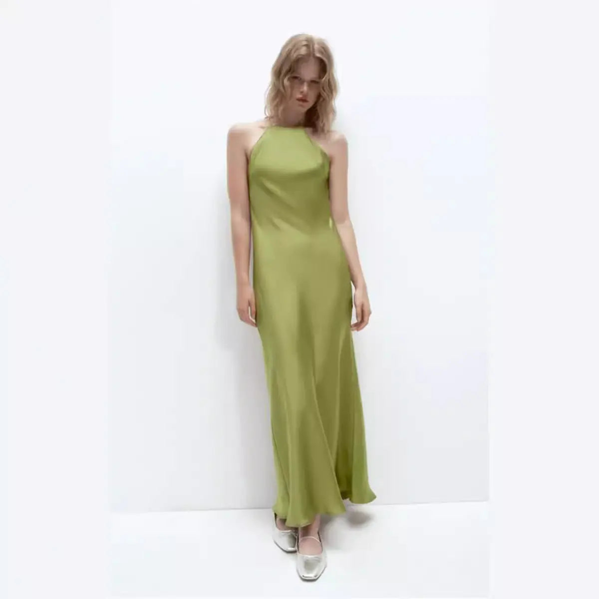 Satin Feel Sleeveless Dress for Spring/Summer 2024
