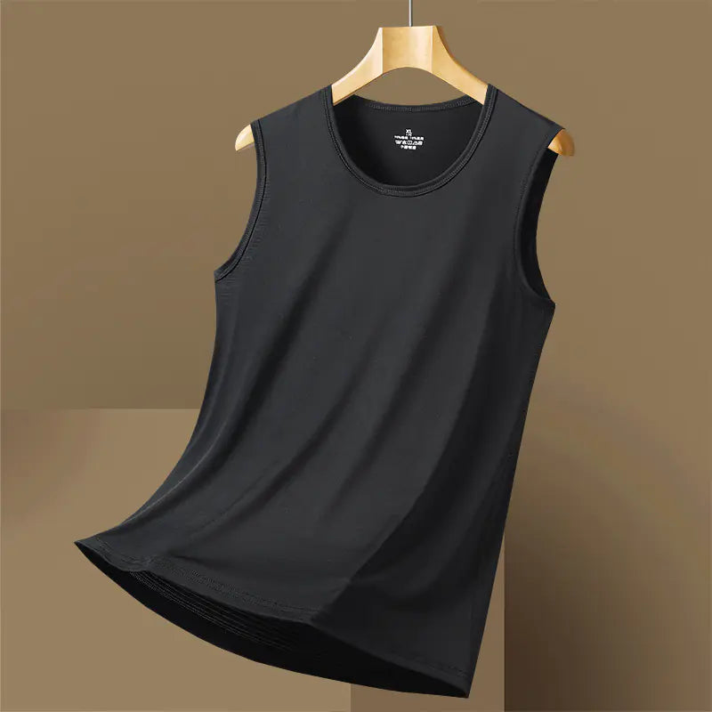 Men's Quick-Dry Sleeveless T-Shirt in Ice Silk Fabric