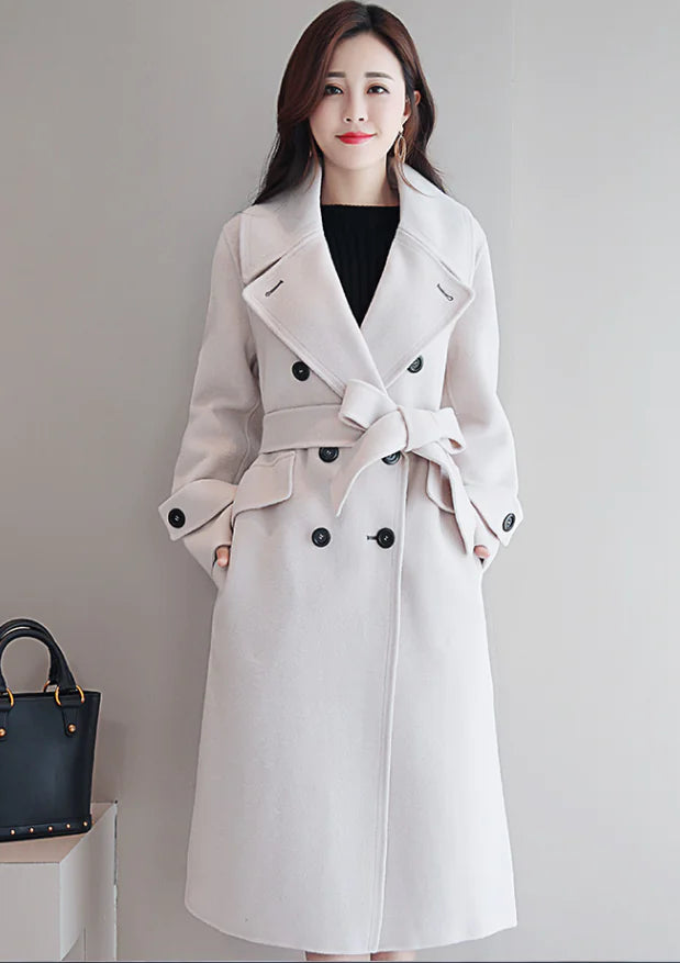 Wool Coat - Slim Fit Versatile Solid Color Design