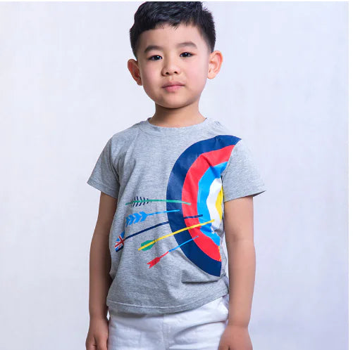 Trendy Cartoon Printed Short-Sleeved T-Shirt for Kids