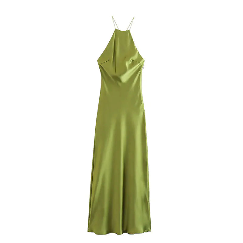 Satin Feel Sleeveless Dress for Spring/Summer 2024