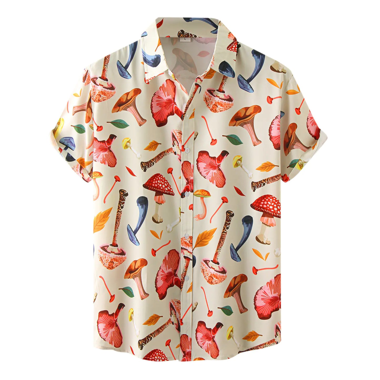 Men's Slim-fit Hawaiian Floral Short-sleeved Shirt