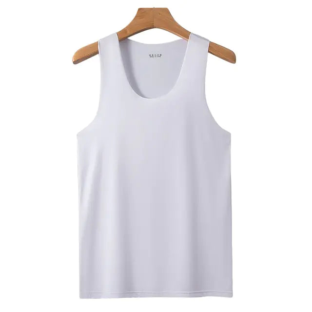 Men's V-Neck Quick-Dry Ice Silk Sleeveless T-Shirt