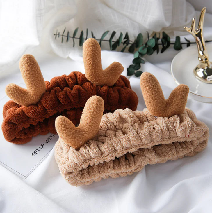 Deer Antler Face Wash Headband and Hair Accessory