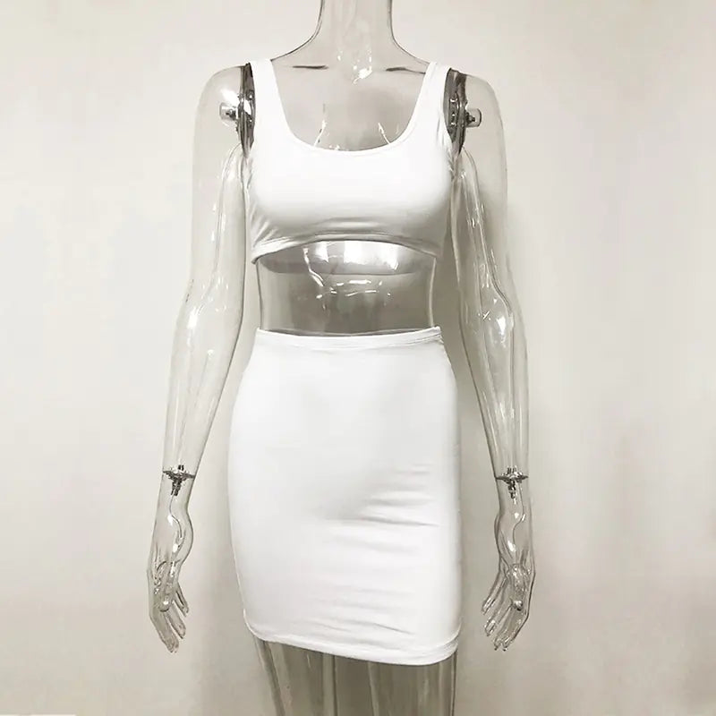 Summer Cotton Dress and Skirt Set for Women