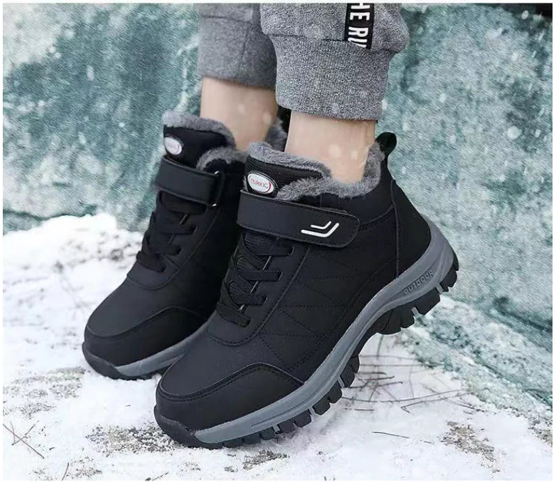 Men's Fleece-lined High-top Warm Hiking Shoes