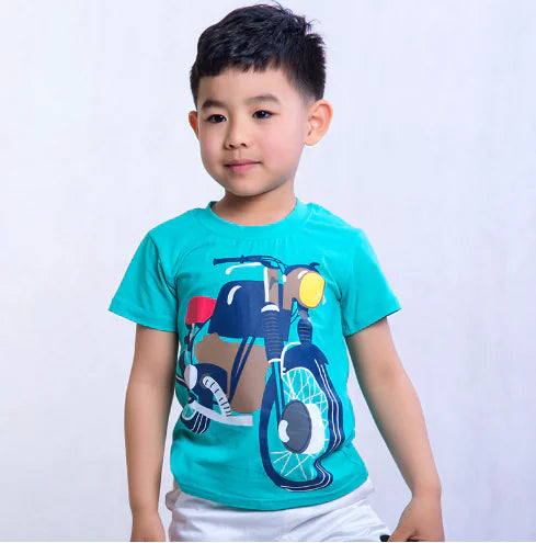 Trendy Cartoon Printed Short-Sleeved T-Shirt for Kids