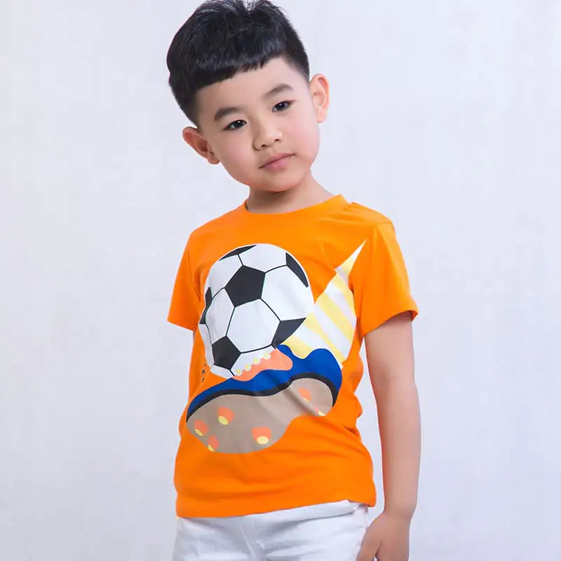 Trendy Cartoon Printed Short-Sleeved T-Shirt for Kids