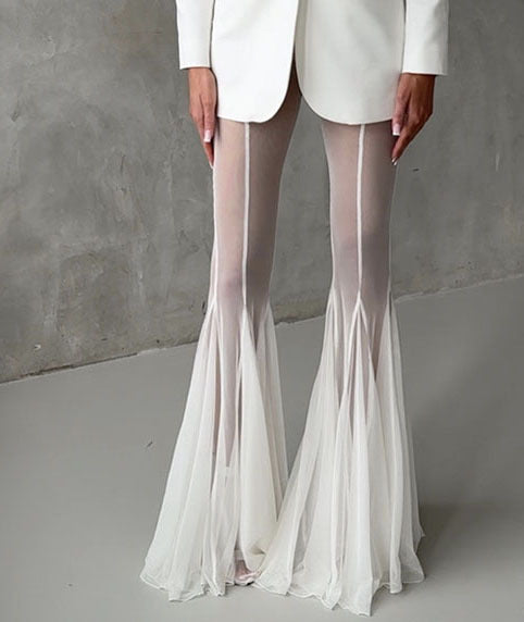 Elastic Fitted Flare Pants INS Loose Fashion Holiday Trousers