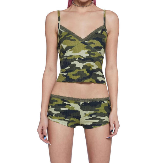 Retro Small Strap Tank Top Women's Inner and Outer Wear Summer Short Fitted Sleeveless Top Base Layer Set Shorts