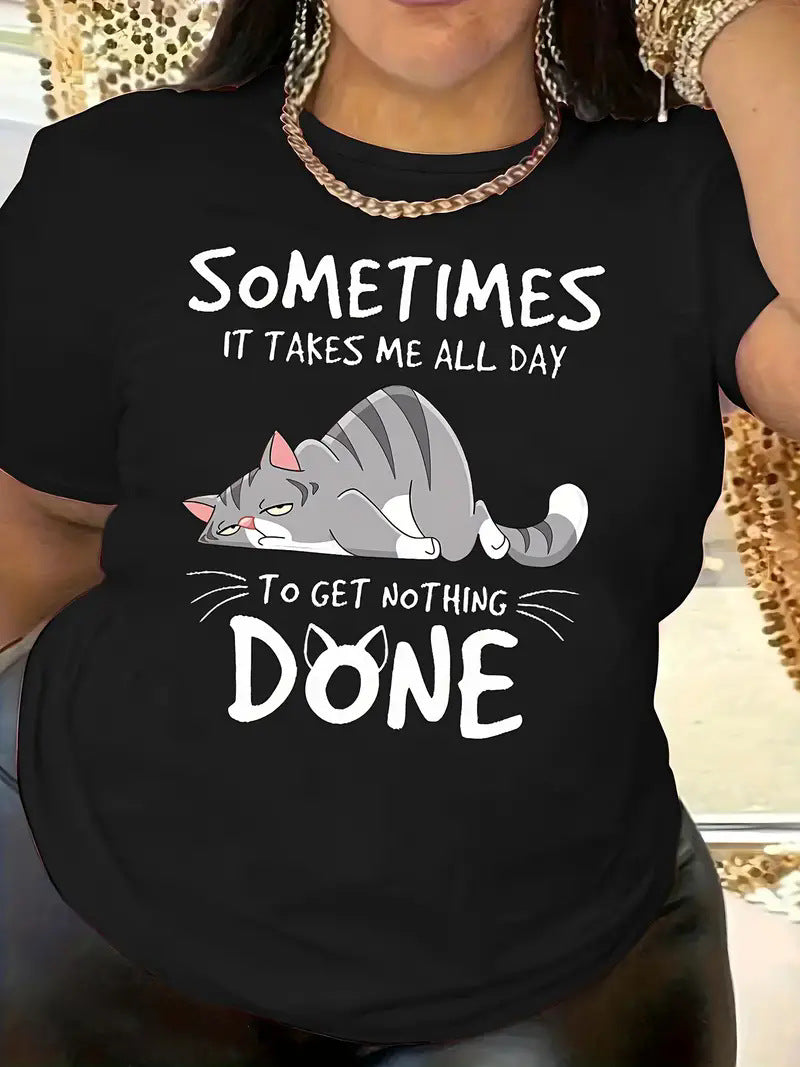 Women's Short Sleeve Animal Round Neck Top