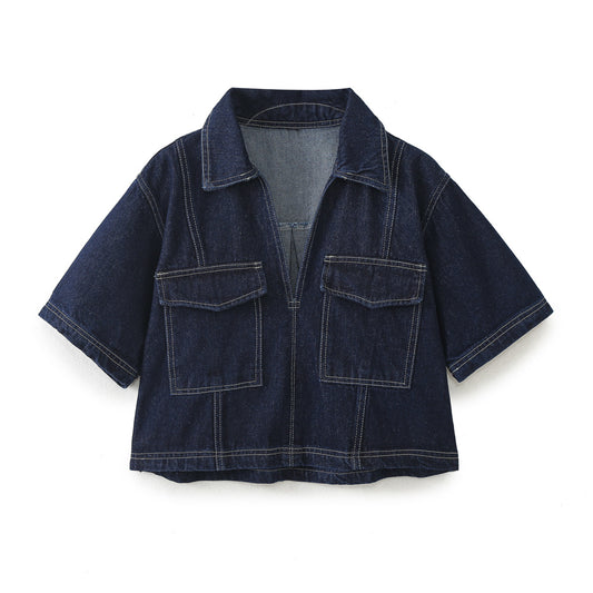 Short Denim Shirt for Women